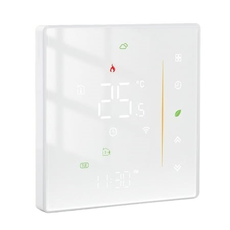 Programmable Thermostat, AC95-240V Temp Humidity Monitoring Frameless Touch Screen APP Voice Remote Control Smart Thermostat for Water Heating System - Walmart.ca