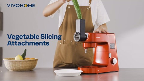 SPECSTAR 9 in 1 Multifunctional Stand Mixer with Fermentation, 6 Speed 7.5 Quart Kitchen Electric Food Mixer with Timer, Meat Grinder, Juice Blender, Vegetable Slicer, Pasta and Cookie Maker, Red