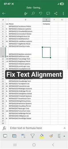 How to Fix Text Alignment in Excel