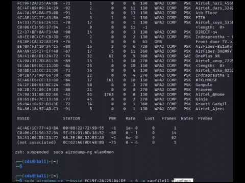 Wi Fi Hacking using Airodump-ng on kali linux