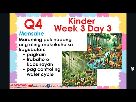Quarter 4 Kinder Week 3 Day 3 Maraming pakinabang ang ating makukuha sa kagubatan