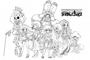 Beautiful One piece coloring pages