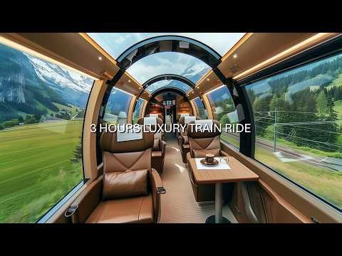 3 Hours Scenic Luxury Train Ride Through the Alps | Relaxing Mountain Views & Cozy Travel Ambience