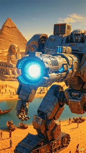 Giant Mech Siege of Ancient Egypt: Future vs. Past Battle #alien #cinematic #nexusverse #space