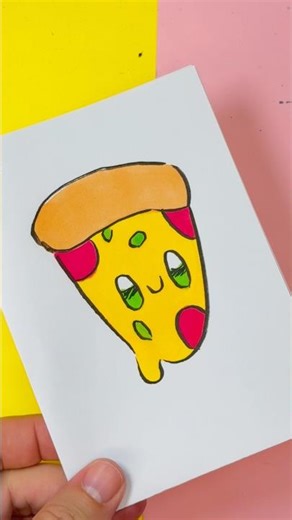 Comment dessiner une pizza kawaii étape par étape