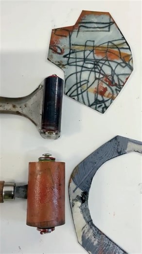 Sally Hirst | I’m mildly obsessed with chopping up my tetrapak, drypointband collagraph plates and reconfiguring them at the press. Printing on strong... | Instagram