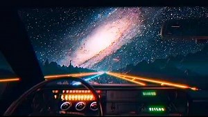 Night Drive Road Lights Galaxy and Stars 4K - Animated Wallpaper - LiveWallpapers4Free.com