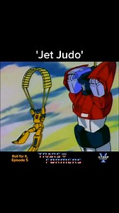 Jet Judo! Sunstreaker and Sideswipe fly out to defend Autobot Headquarters. At least Sideswipe has a rocket pack! I like the brothers Sideswipe and Sunstreaker close bond. I wish the relationship was built upon for future episodes. I don't mind Autobots flying. Just not as efficient as the Decepticons alt modes. "Although difficult to hear on the audio track, the dialogue script clarifies that Sunstreaker mockingly calls Thundercracker "big noise" when attacking him - one of only a handful of re