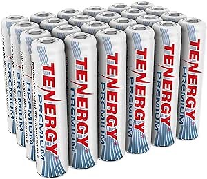 Tenergy Premium Rechargeable AAA Batteries, High Capacity 1000mAh NiMH AAA Batteries, AAA Cell Battery, 24 Pack