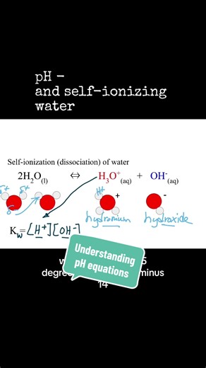 Where did thr pH equations come from? You first need to understand the self-ionization of water. #acidsandbases #pH #genchem #chemtok #apchem #chemistrytutor #chemistryhelp #alevelchemistry #chem