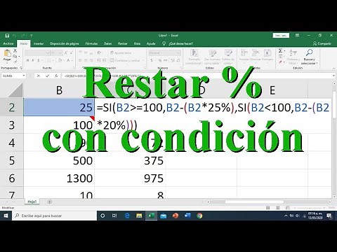 Restar porcentajes en Excel con condición