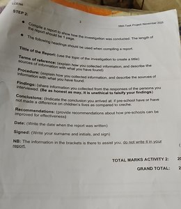 Compile a report to show how the investigation was conducted.... | Filo