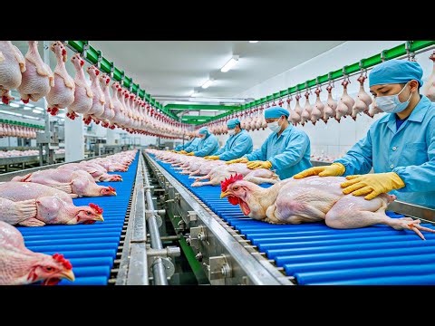 Inside the Modern Chicken Factory: From Factory Chicken to Supermarket Product (The Whole Process)