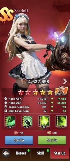 SCARLETT RED STAR UPGRADE! 🔴⭐ S5 SS HERO AWAKENING | Last Z: Survival