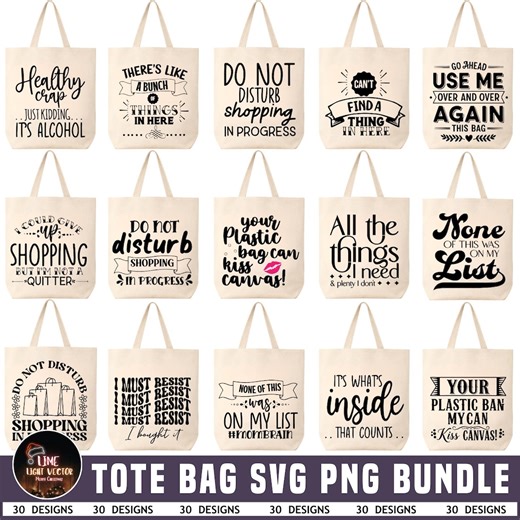 Tote Bag SVG Bundle, Funny Tote Bag Svg, Funny Quotes Svg, Tote Bag Png, Tote Bag Sayings, Mom Bag Svg, Market Bag Svg, Digital Download - Etsy Canada