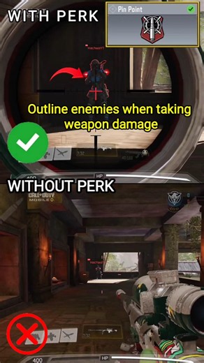 Pin Point Perk With vs Without Perk in COD Mobile | Call of Duty Mobile