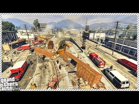 CRAZY TRAIN DERAILMENT ACCIDENT!! (GTA 5 GAMEPLAY)