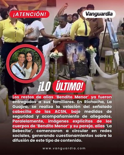 🇨🇴 Los restos de alias ‘Bendito Menor’ ya fueron entregados a sus familiares.