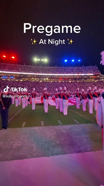 Auburn Marching Band Pregame Show at Night