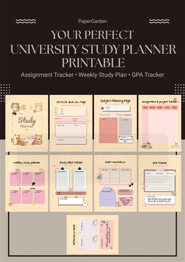 University Study Planner Printable | Assignment Tracker | Exam & Revision | Academic Planner | Student Productivity - Etsy UK