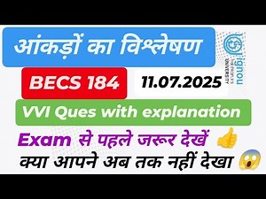 || BECS 184 DATA ANALYSIS|| Most imp ques| #becs184ignou #ignou #data analysis becs184 IGNOU |