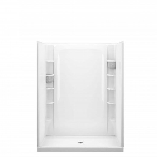 Sterling STORE 60 in. x 34 in. Single Threshold Center Drain Shower Base with Shower Walls and 10-Piece Accessory Kit in White 72331700-10-0 - The Home Depot