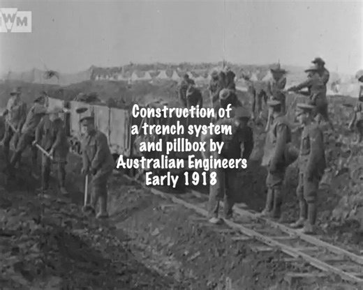 🇬🇧 Australian Engineers on the Western Front turn earth, timber, and concrete into survival. The same combat corridor where the Canadian Railway Troops kept men and munitions moving—Félix’s world of rails feeding the trenches. “Construction of a trench system and pillbox by Australian Engineers, Western Front, early 1918.” — IWM 173 #WWI #WesternFront #AustralianEngineers #TrenchWarfare #CanadianRailwayTroops #MilitaryHistory #IWM 🇫🇷 Des ingénieurs australiens transforment terre, bois et bét