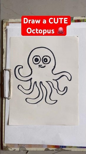 How to Draw a CUTE Octopus 🐙 Easy Step-by-Step Tutorial