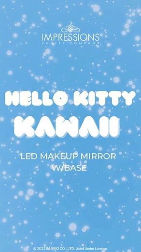 Our infamous wall mirror, is now available in a tabletop version! Our #Hellokitty Kawaii Makeup Mirror w/ Base 😍 ! #hellokittyximpressionsvanity