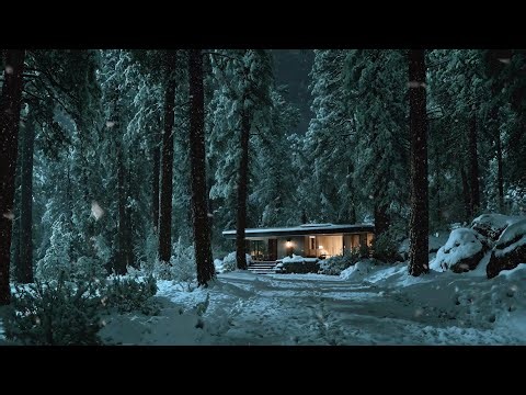 Moonlit Winter Cabin — Snowbound Night Ambient Music