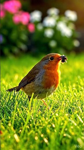 Robin Bird Singing | Cute Garden Bird | Relaxing Nature Sounds 🐦🌿 #birds #vibrantbirds #wildlife