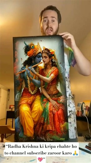 Divine Radha Krishna Love 💖🦚 | Peaceful AI Painting #shorts