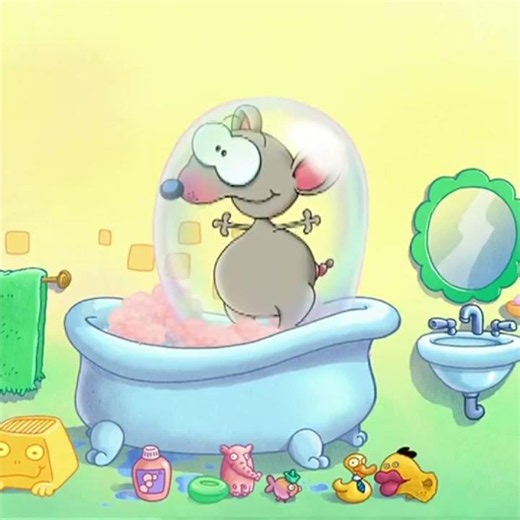 Binou flies away in a bubble!