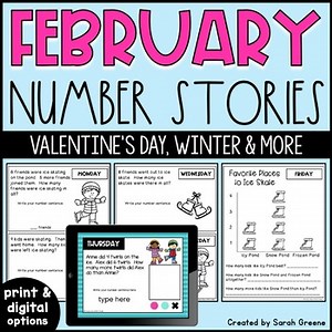 February Number Stories (printable and digital versions)