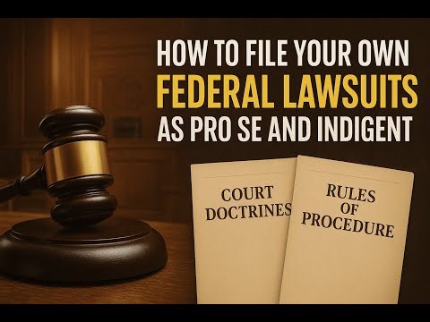 File Your Own Federal Lawsuits for FREE Tutorial