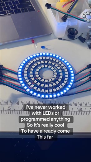 First time ever working with LEDs! I started yesterday with just a little blinking light and now I’m on to programming this ring I want to be the cool cosplayer with the light up cosplay so I’m making it happen #arduino #arduinoproject #cosplay