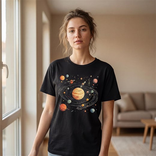 Solar System Shirt, Space T-shirt, Galaxy Tee, Planet Graphic Shirt, Astronomy Gift, Cosmic Shirt, Unisex Space Tee, Universe Shirt - Etsy