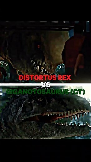 Distortus Rex Vs Giganotosaurus (Chaos Theory) #jurassicworld