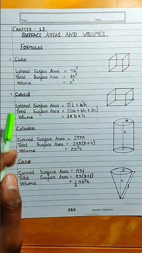 class 10|Maths |chapter 13|surface area and volume #shorts #formula