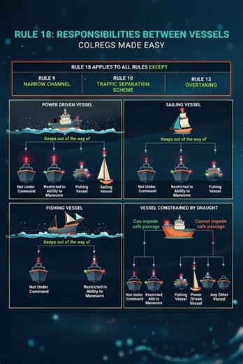 Master COLREGS Rule 18 with this comprehensive visual guide!