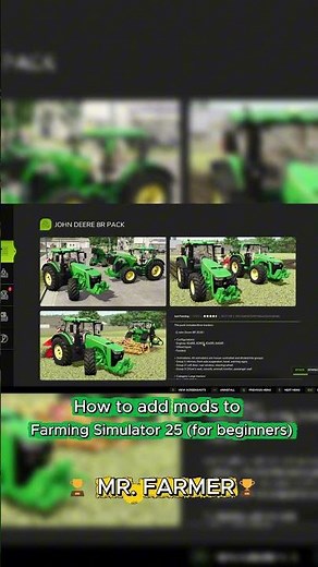 How to add mods to Farming Simulator 25 #shorts #shortvideo