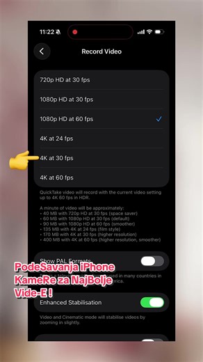 PodeSavanja iPhone KameRe za NajBolje Vide-E ! Best IPHONE VIDEO CAMERA SETTINGS ! #iphonetrikovi #iphonesaveti #camerasettings #mobilnitelefoni #iphonetipsandtricks