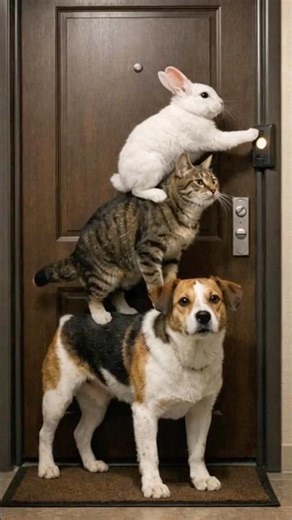 AI taught animals how to prank #animalrescue #rabbit #didyouknow #ai #animals #dog #cat #prank #cute