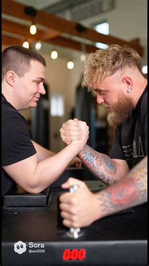 Steak vs Jake Paul arm wrestle ￼