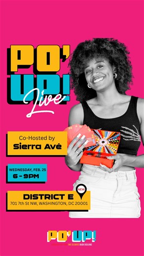 🚨 PO’ UP! Live is ONE week away on Wednesday, February 25 🚨 We’re bringing PO’ UP! Live to @districtedc (6–9PM) for another high-energy, interactive game night that puts Black joy, storytelling, and culture center stage. Hosted by the dynamic duo @sierraaveee & @dj_3o7, we’re bringing PO’ UP! Card Game to life with live rounds from both the College Edition and Black in the Workplace Edition—played on stage and from the audience. Whether you’re a student, an alum, or navigating corporate life, 