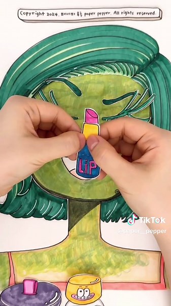 ‘INSIDE OUT 2’ Makeup Tutorial ASMR 💚 #paperdiy #drawing