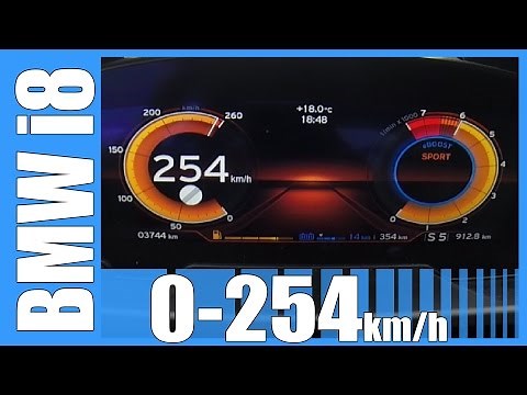BMW i8 Acceleration FAST! 0-254 km/h Beschleunigung & Top Speed AUTOBAHN