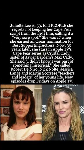 Juliette Lewis Regrets Not Keeping Cape Fear Script: "I Didn't Know It Was Historical" #shorts