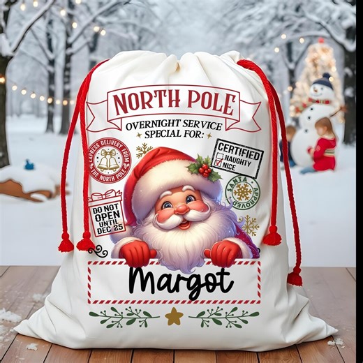 Personalized Santa Sack: Extra Large Christmas Gift Bag - Etsy