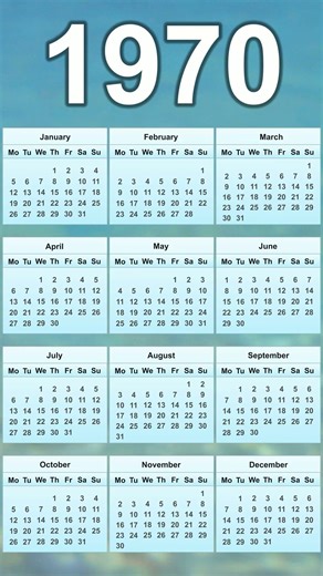 1970 Calendar